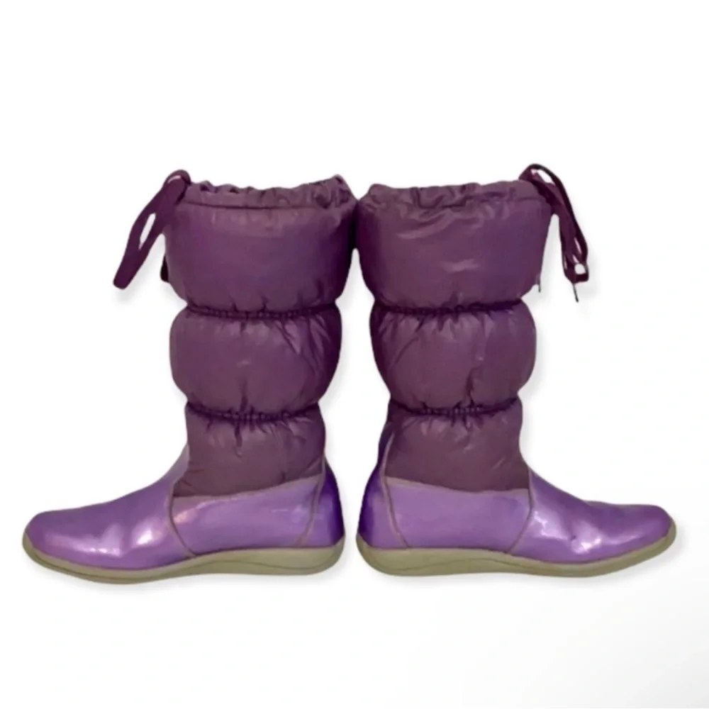Authentic Timberland purple leather waterproof winter rain boots sz 5.5 big girl